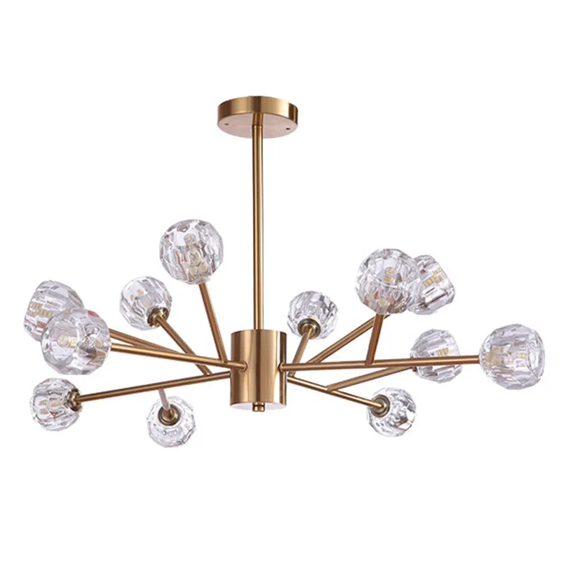 Contemporary Crystal Glass Chandelier - Stylish Spherical Ceiling Lighting for Living Room