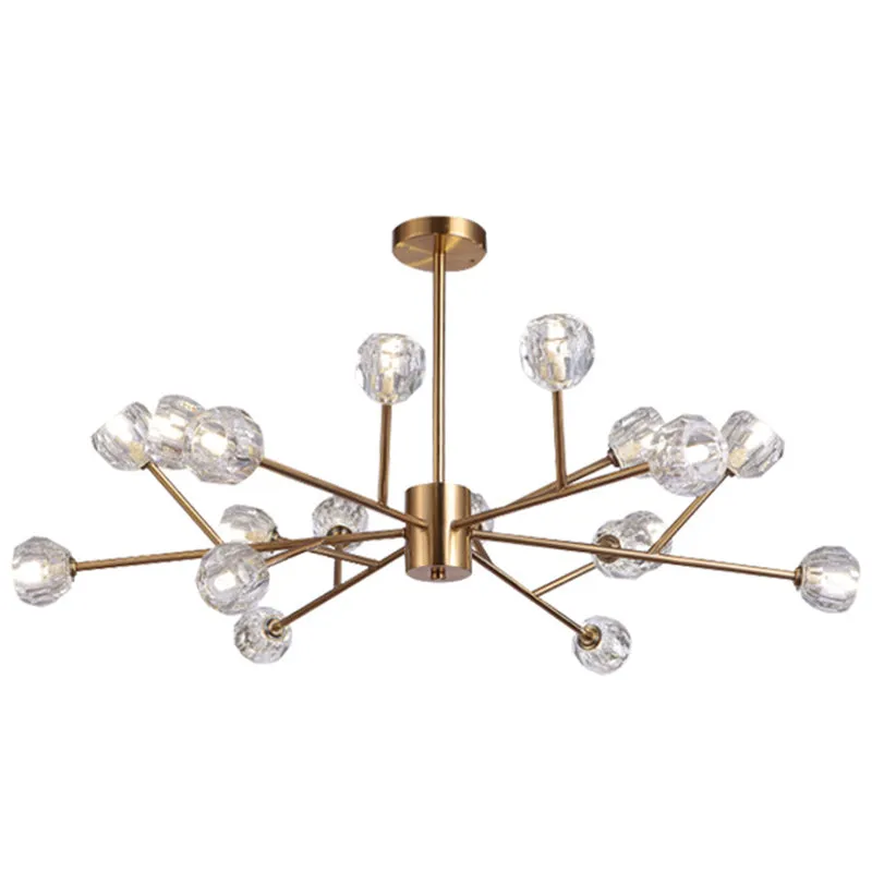 Contemporary Crystal Glass Chandelier - Stylish Spherical Ceiling Lighting for Living Room