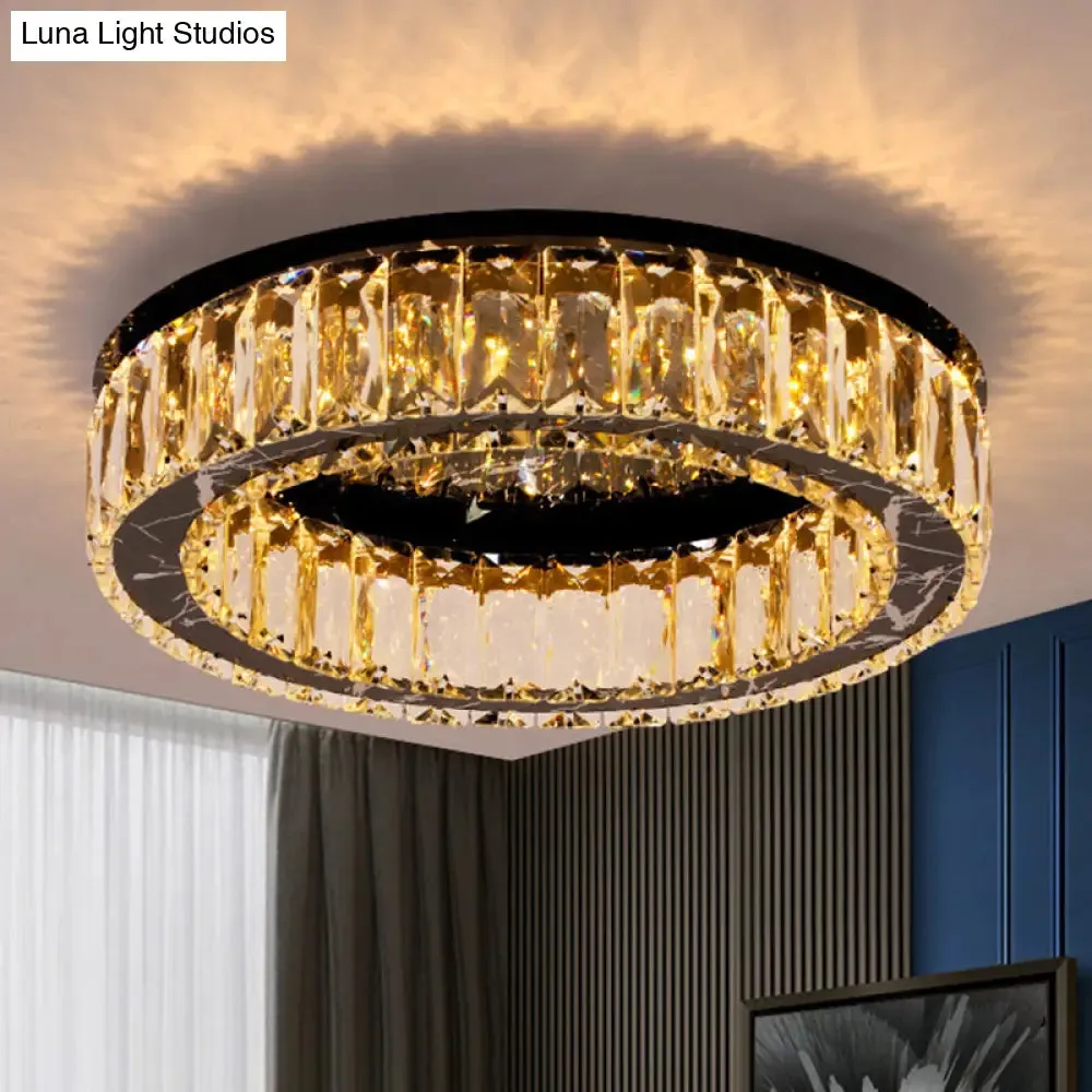 Contemporary Crystal Round Flush Mount Ceiling Light