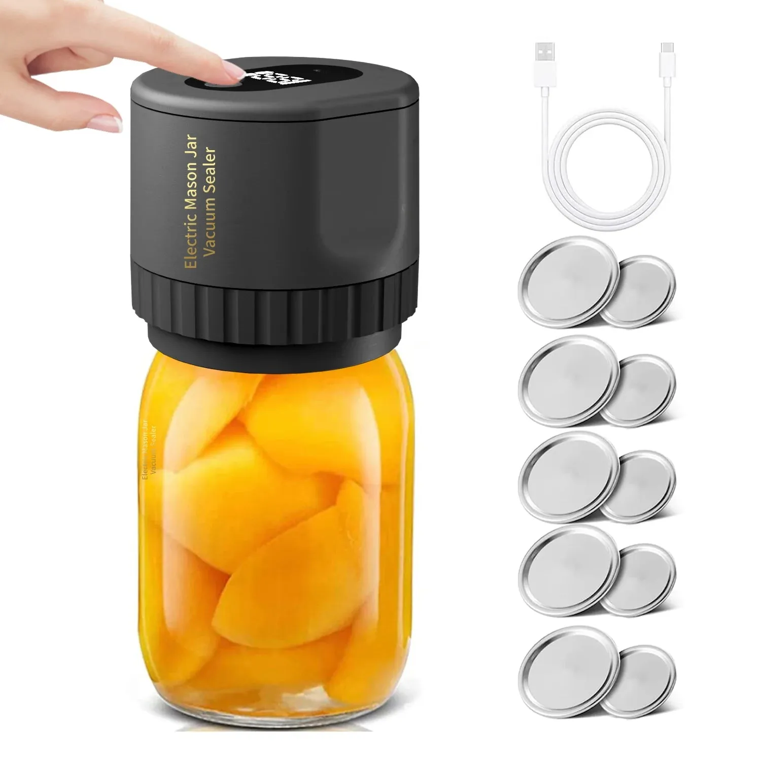 Cordless Electric Mason Jar Vacuum Sealer Kit