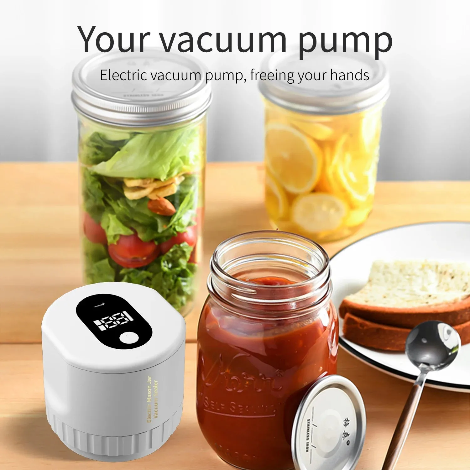 Cordless Electric Mason Jar Vacuum Sealer Kit