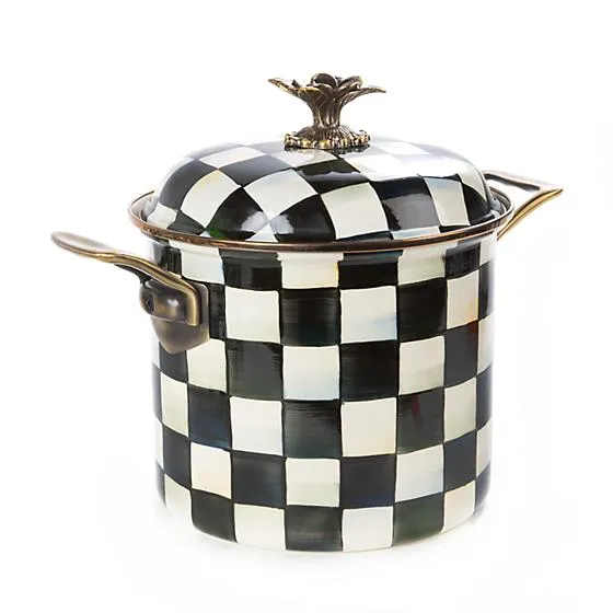 Courtly Check Enamel Stockpot, 7 Qt