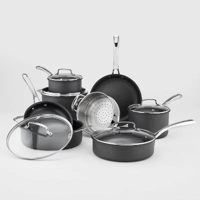 Cuisinart Classic 13pc Hard Anodized Cookware Set Silver/Black