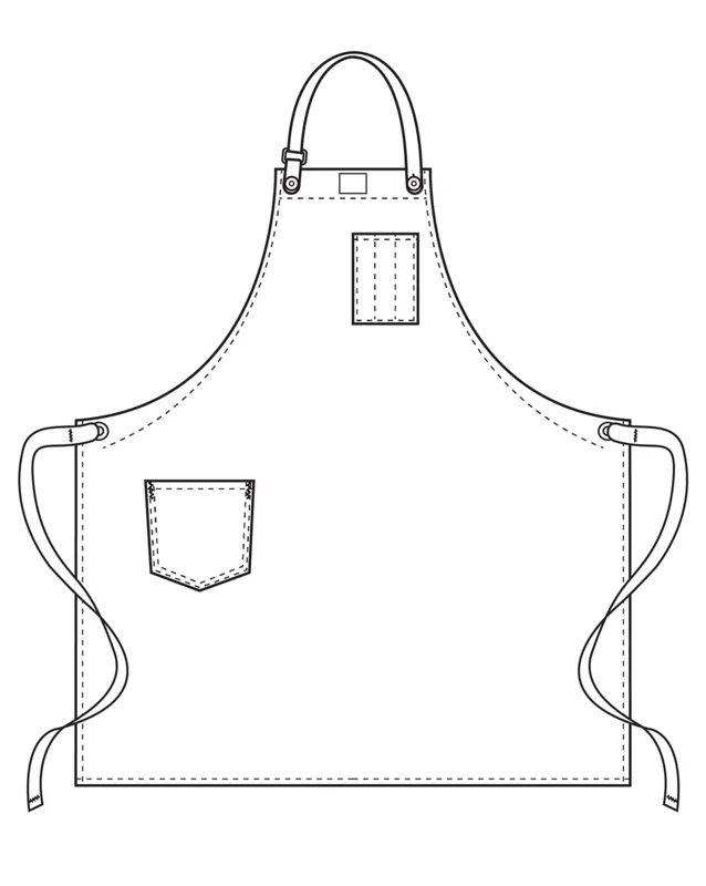 Culinary Apron w/ Removable Leather Straps