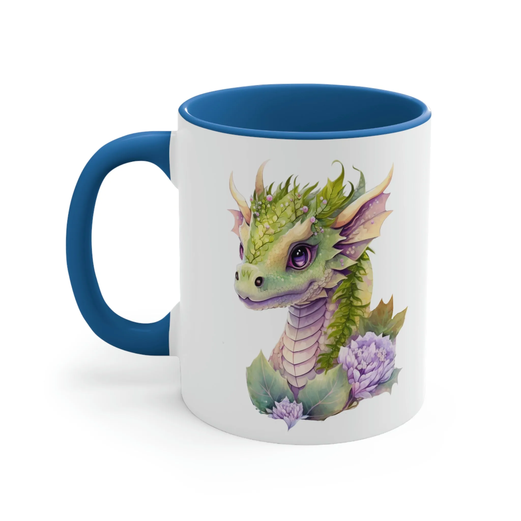 Cute Magic Watercolor Dragon 04 - Accent Coffee Mug, 11oz