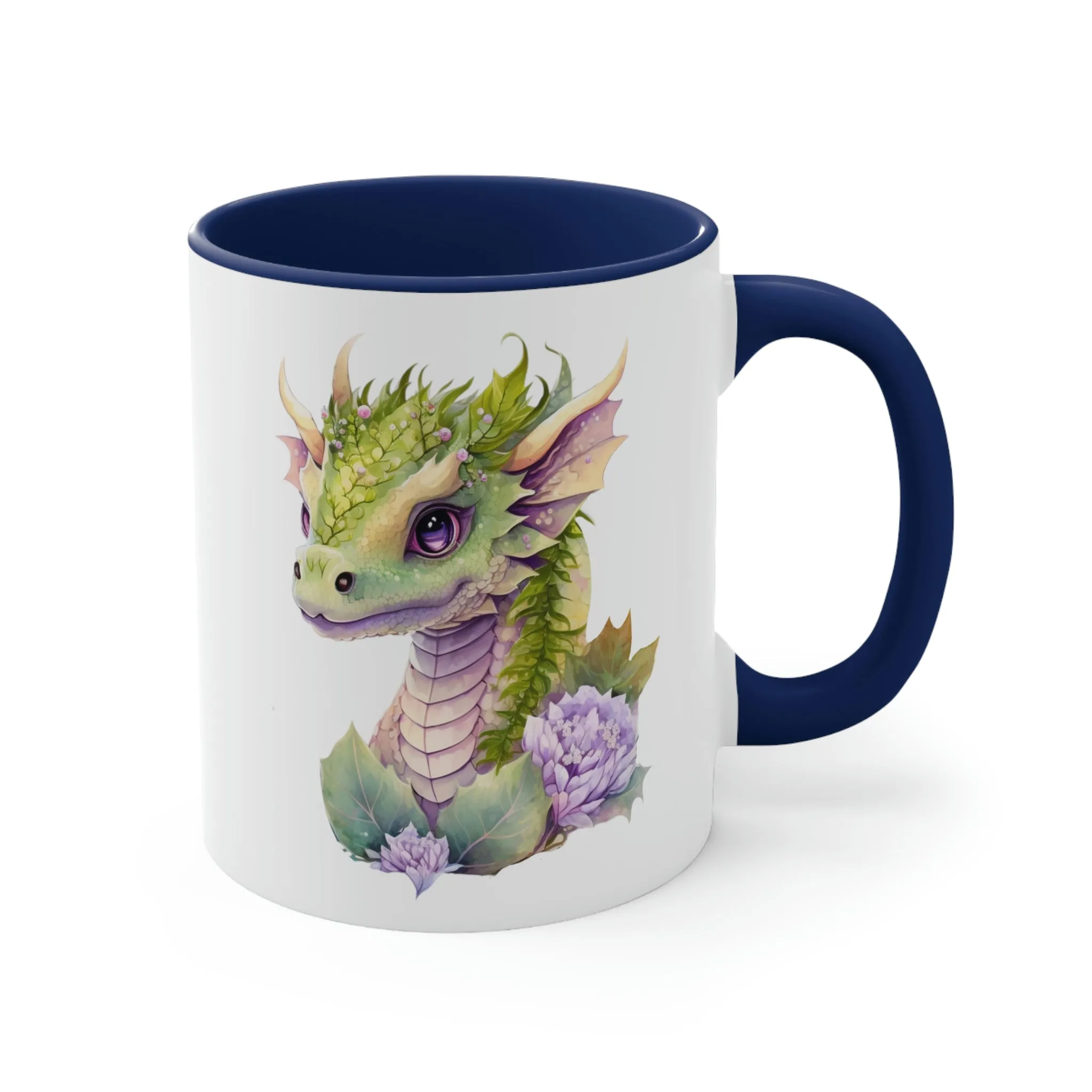 Cute Magic Watercolor Dragon 04 - Accent Coffee Mug, 11oz