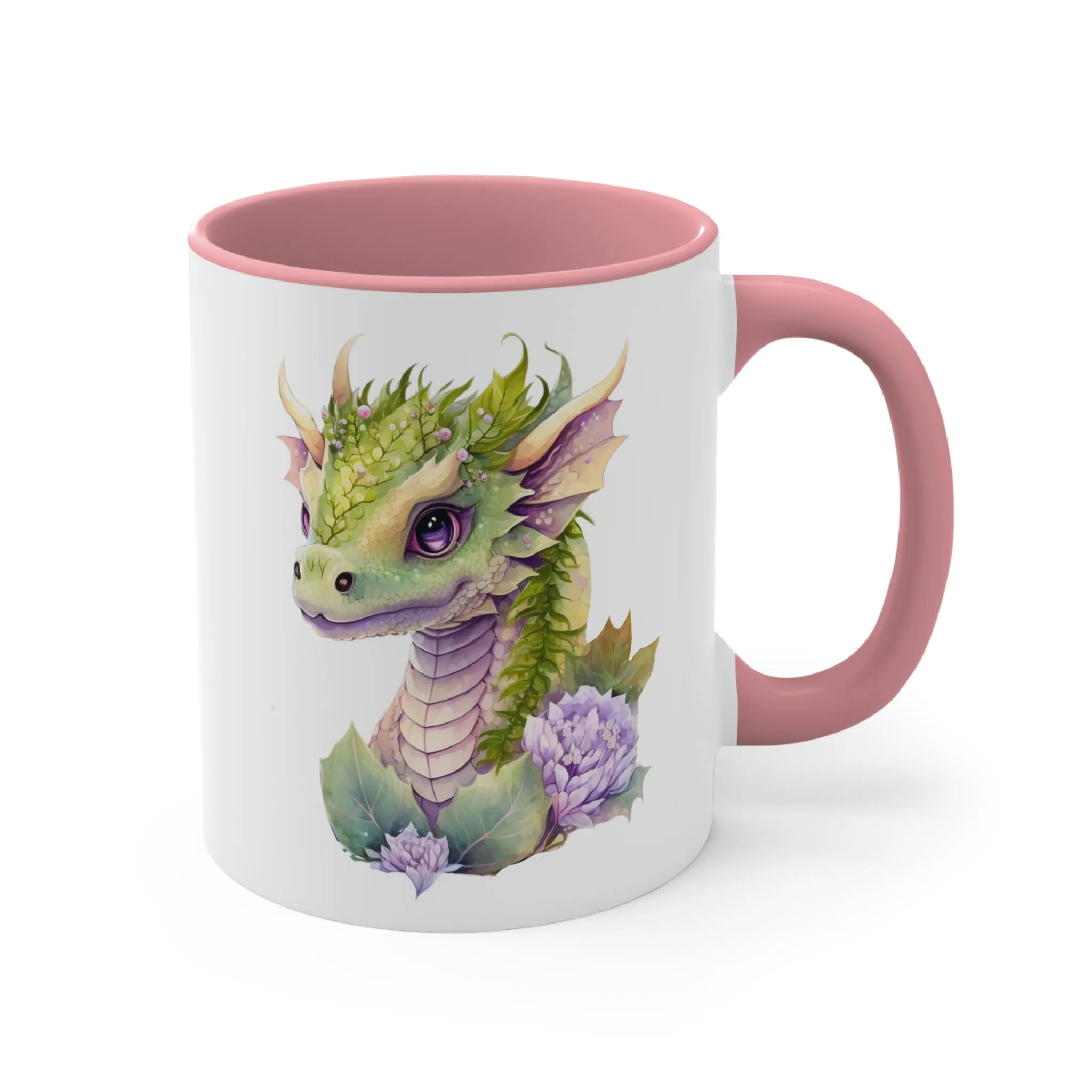 Cute Magic Watercolor Dragon 04 - Accent Coffee Mug, 11oz