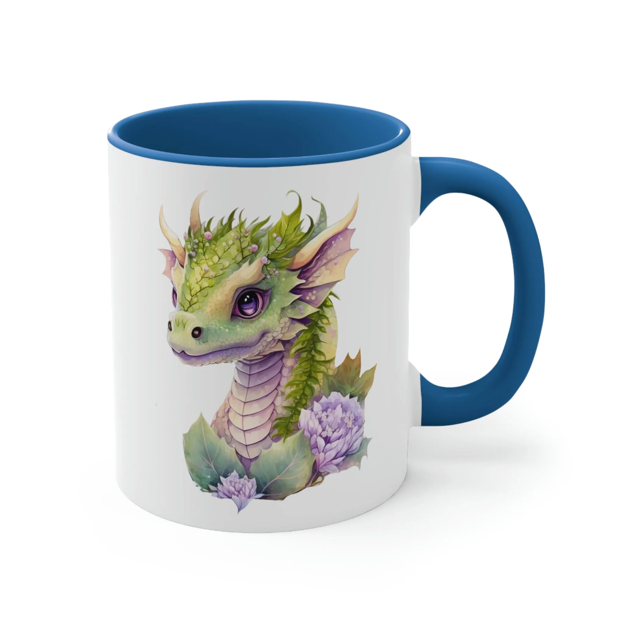 Cute Magic Watercolor Dragon 04 - Accent Coffee Mug, 11oz