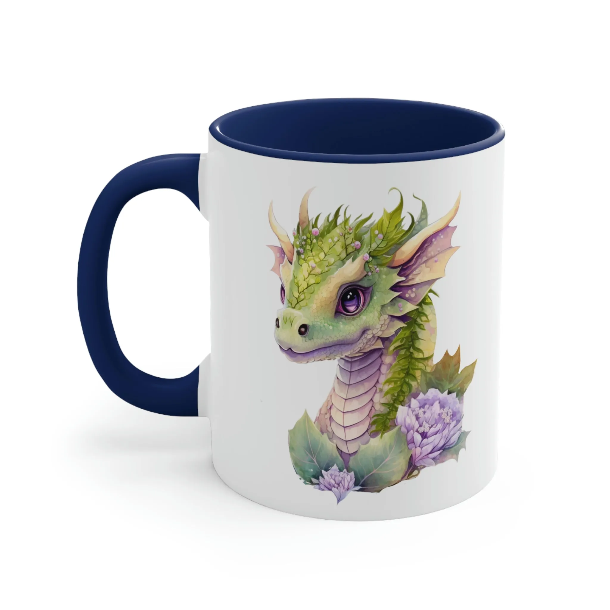 Cute Magic Watercolor Dragon 04 - Accent Coffee Mug, 11oz