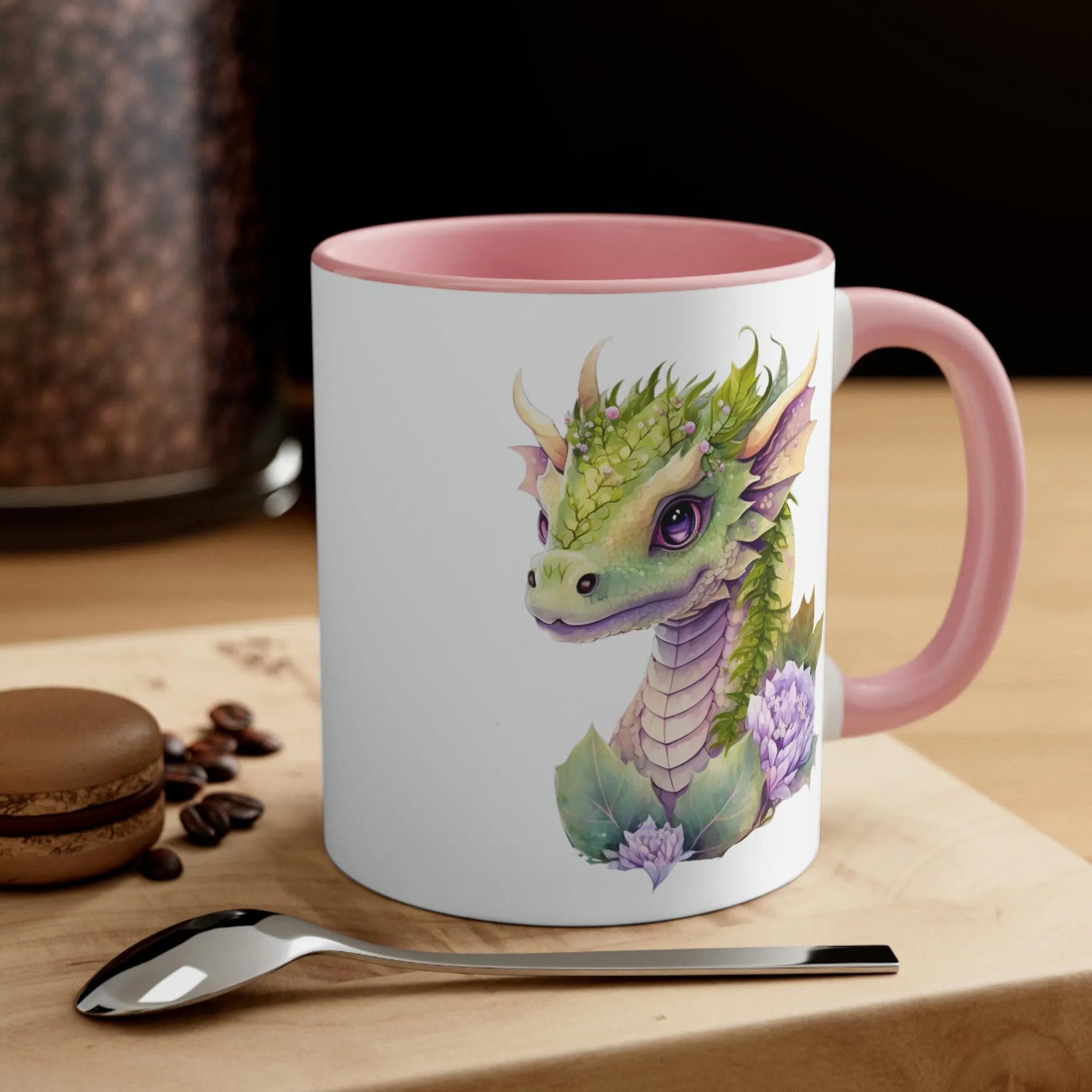 Cute Magic Watercolor Dragon 04 - Accent Coffee Mug, 11oz