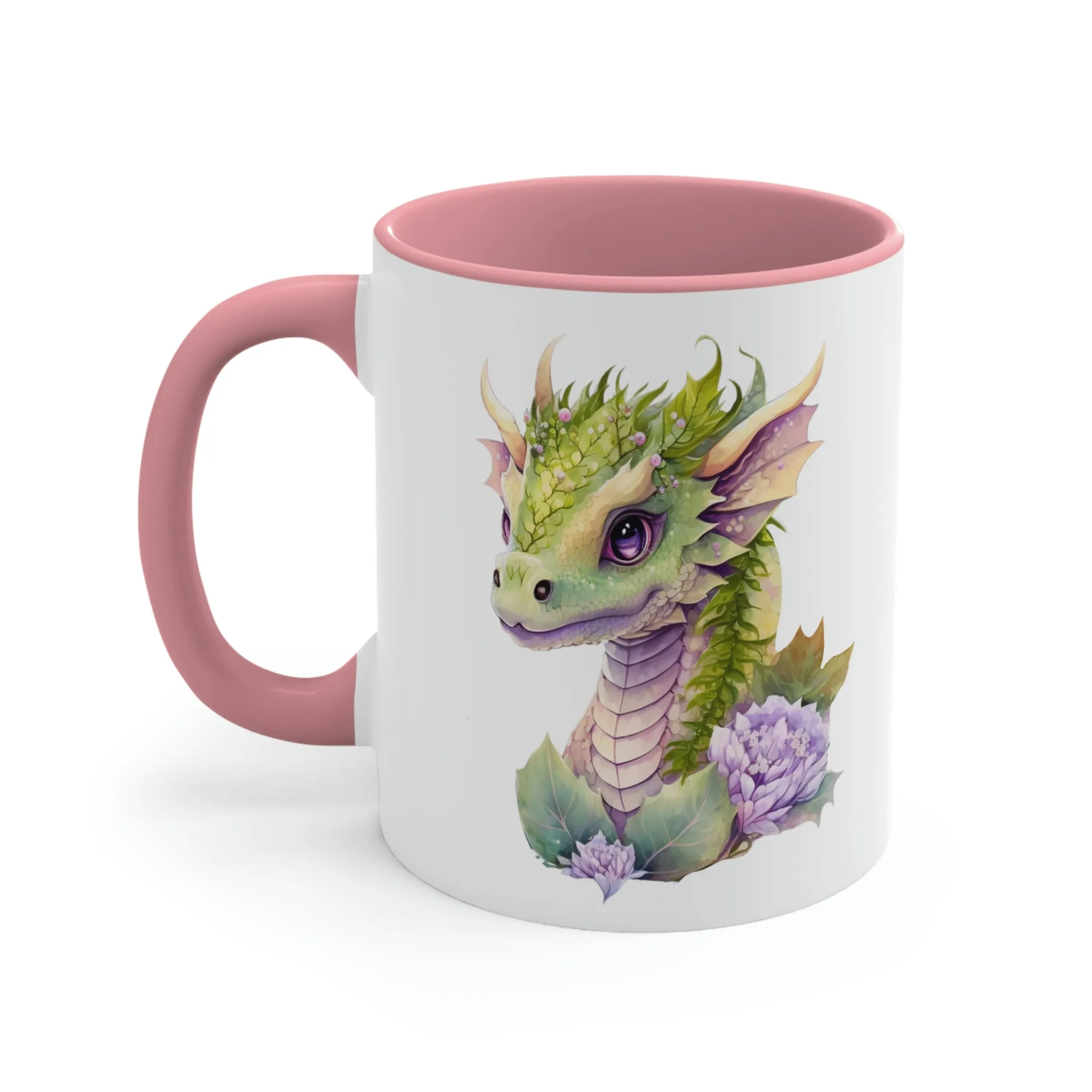 Cute Magic Watercolor Dragon 04 - Accent Coffee Mug, 11oz