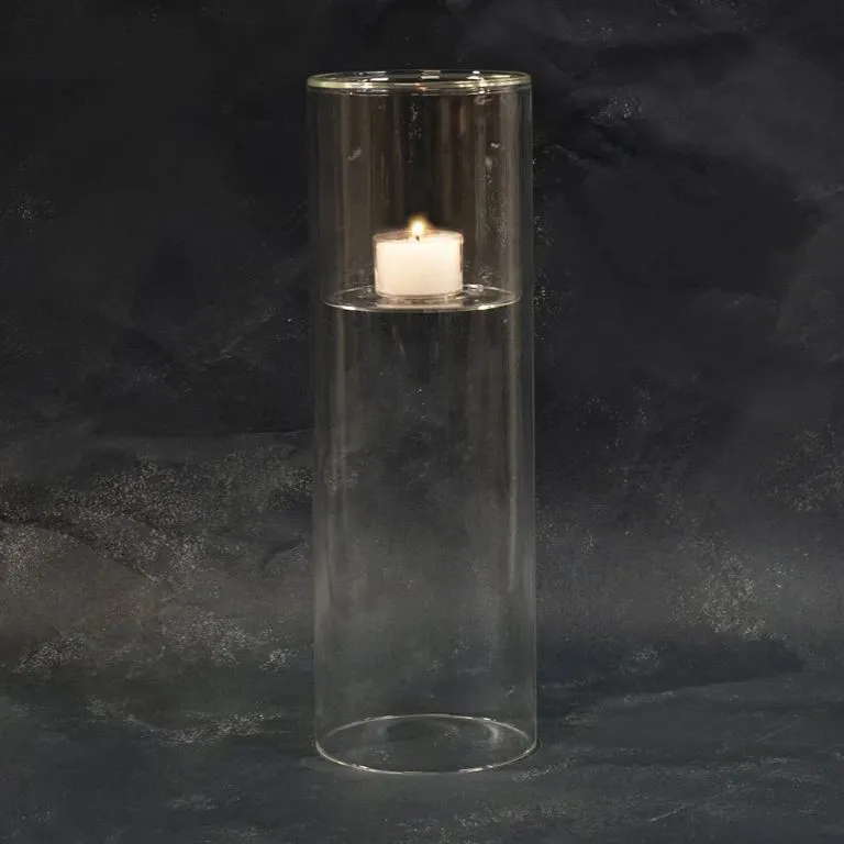 Cylindrical Glass Candle or Tealight Holder