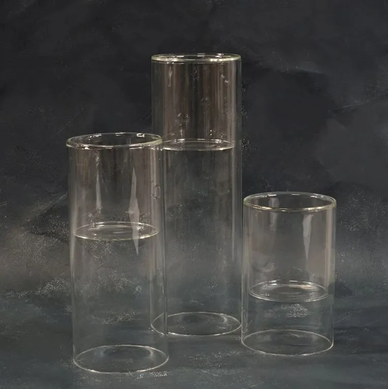 Cylindrical Glass Candle or Tealight Holder