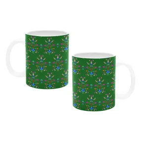 Dakota Damask Green White Mug(11OZ)