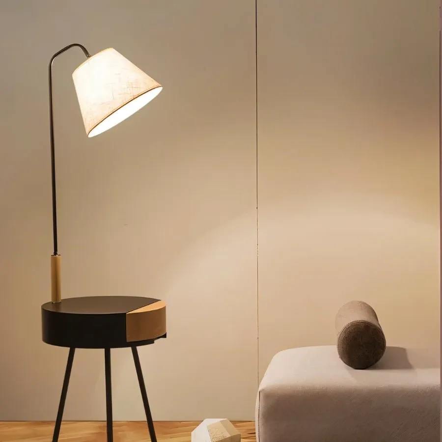 Derina Floor Lamp with Side Table