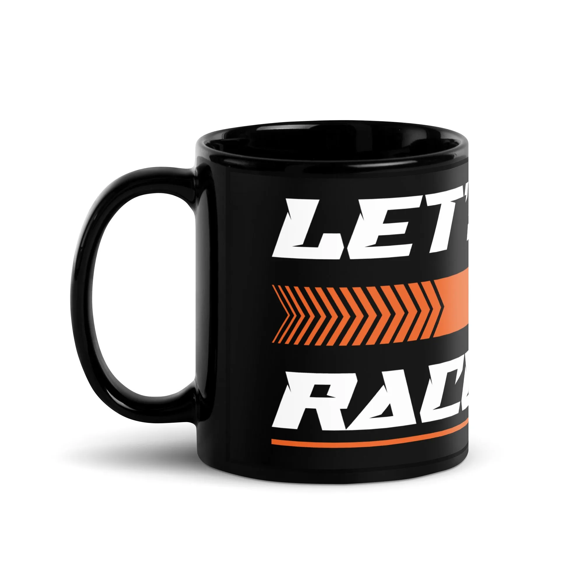 Designed Black Glossy Mug - Cup Inspired Let's Go To Race KTM Motorcycle Model - MM6212