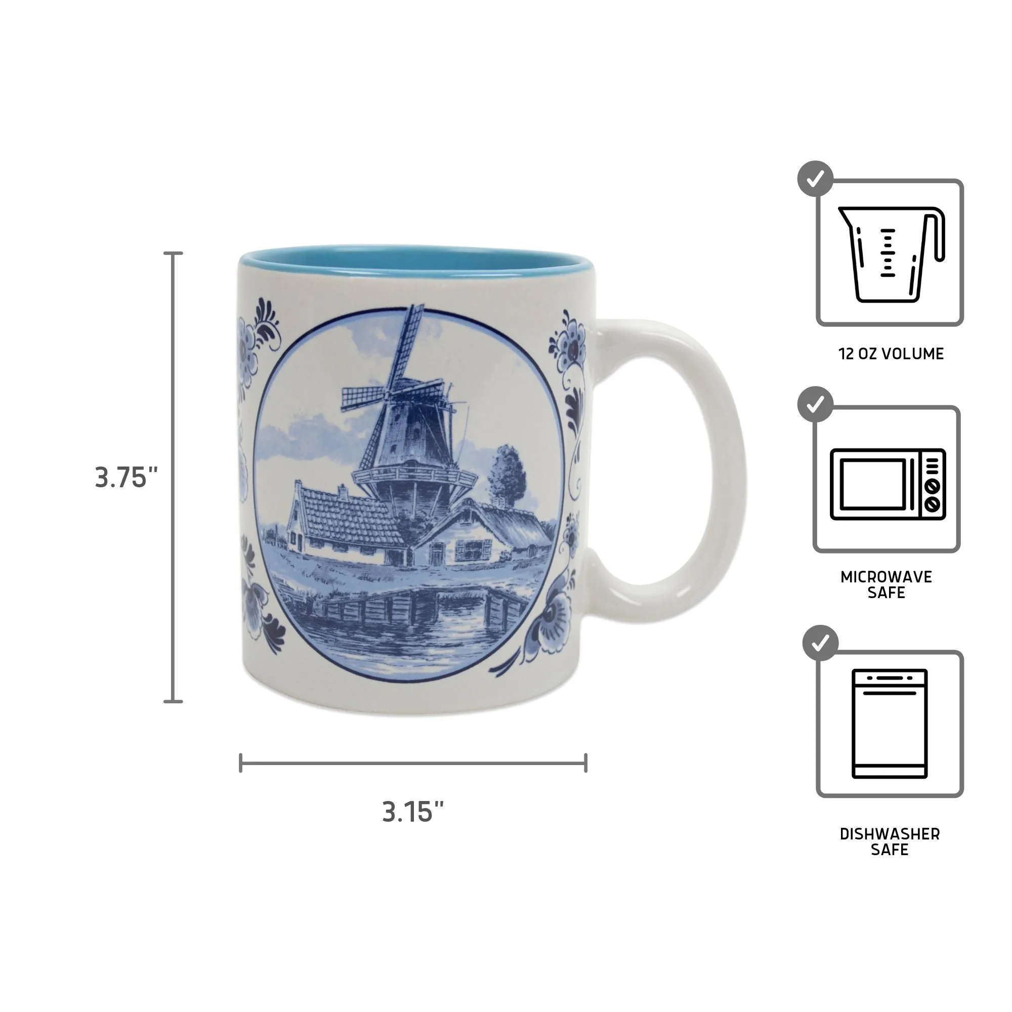 Dutch Gift Delft Windmill Coffee Cup