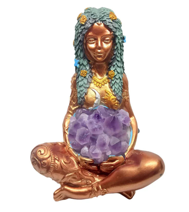 Earth Mother Amethyst Lamp