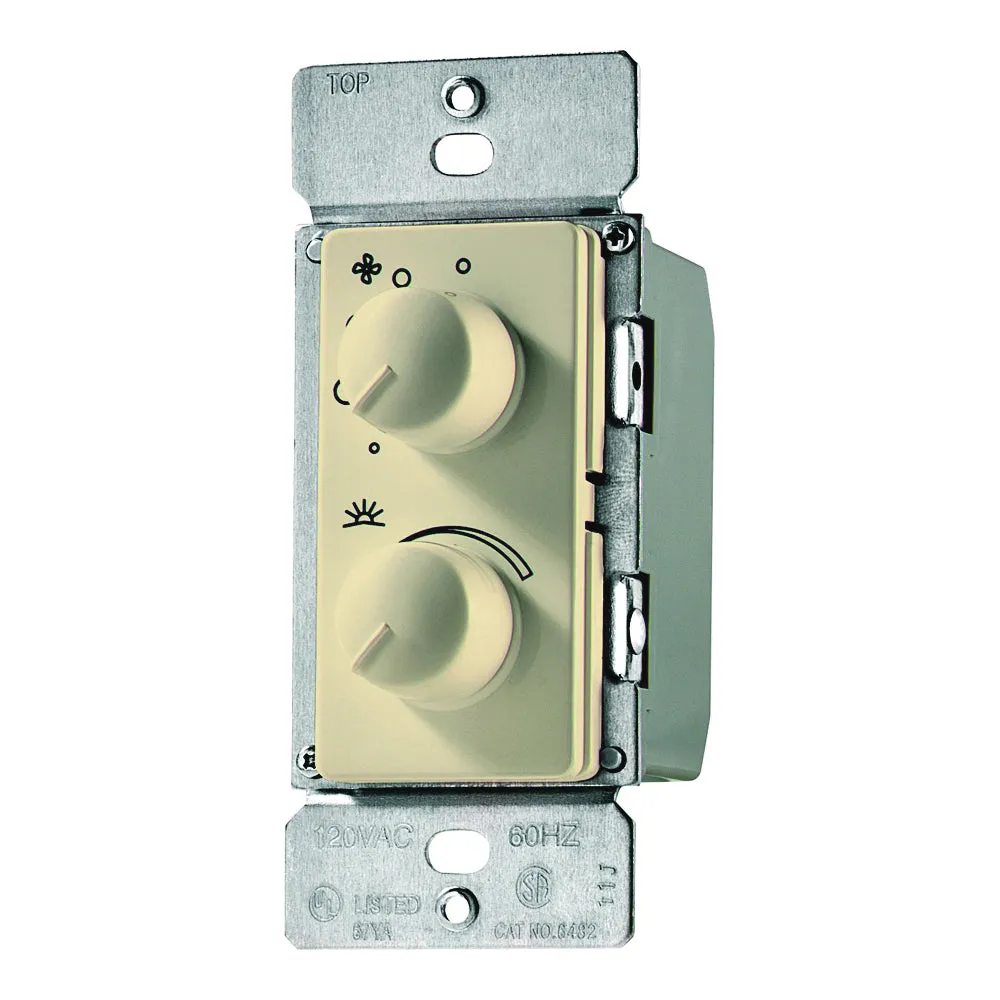 Eaton Wiring Devices RDC15-V-K Fan/Light Control, 1-Pole, 1.5 A, 120 V, Ivory