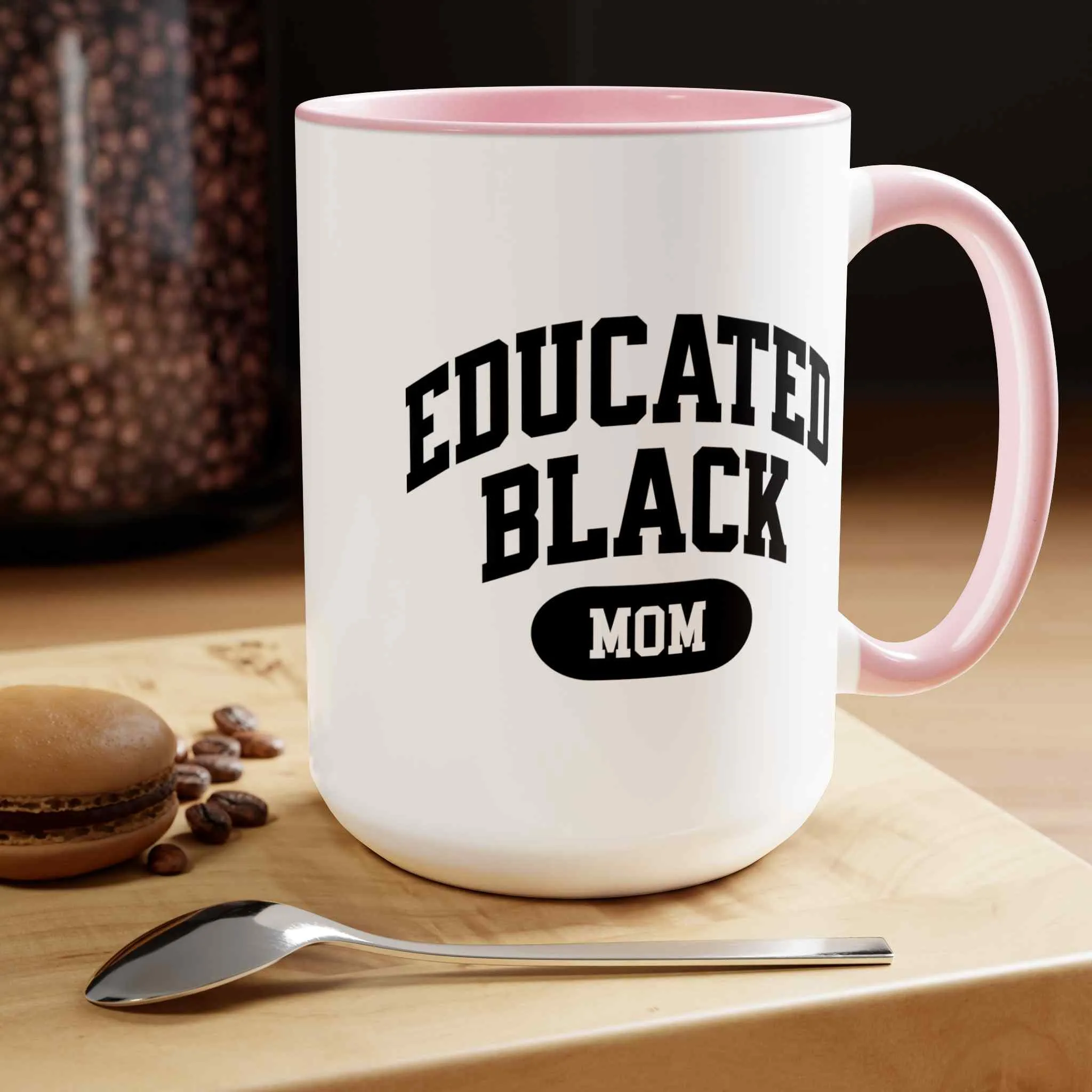 Educated Black Mom Two-Tone Coffee Mug, 15oz