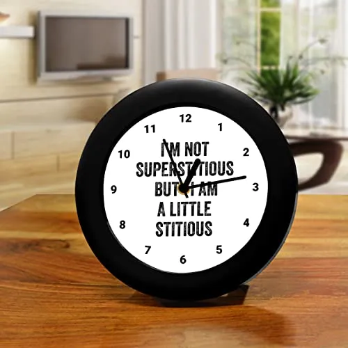 Epic Stuff - The Office - Little Stitious Design Plastic Round Table Clock (with Numbering) - Best Gifts for The Office Fans/Best Accessory for Home and Office Decor