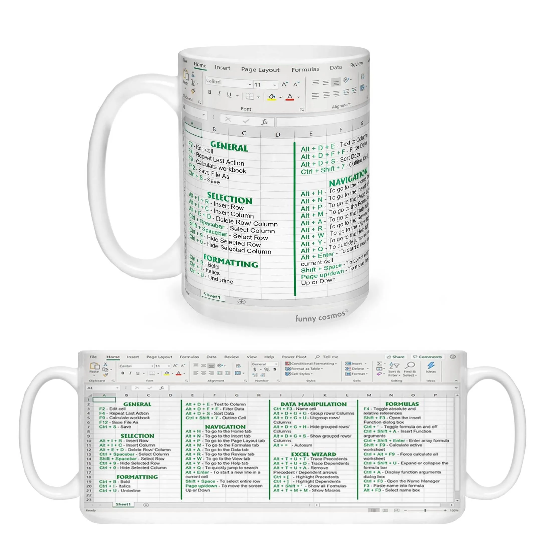 Excel Command Mug - Accountant cup - Accountant funny mug - accounting gift - cpa gifts - excel life - accounting graduation gifts -  excel shortcut, na CPA,CFO, Coworkers, Men, Women Mug 11Oz 15Oz