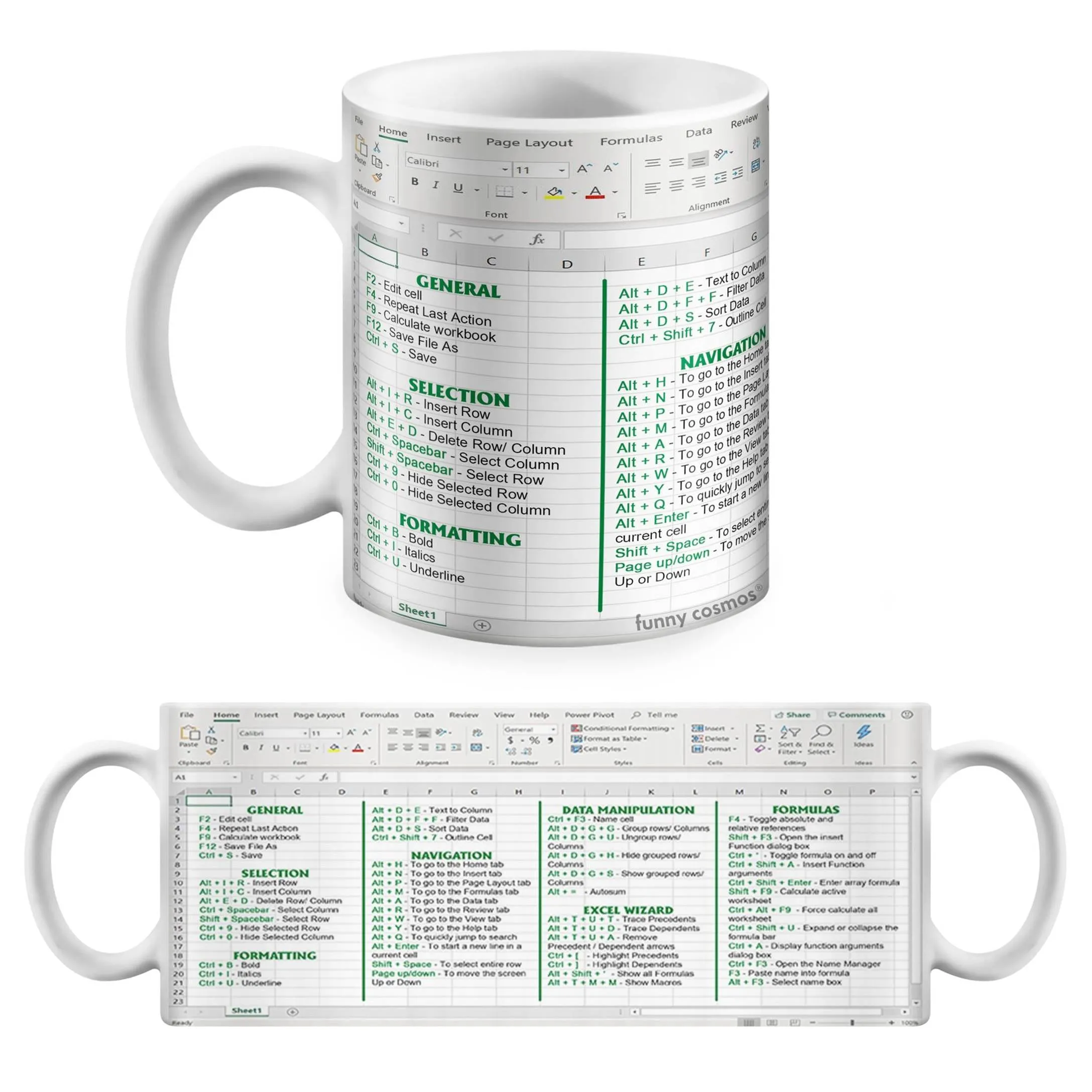 Excel Command Mug - Accountant cup - Accountant funny mug - accounting gift - cpa gifts - excel life - accounting graduation gifts -  excel shortcut, na CPA,CFO, Coworkers, Men, Women Mug 11Oz 15Oz