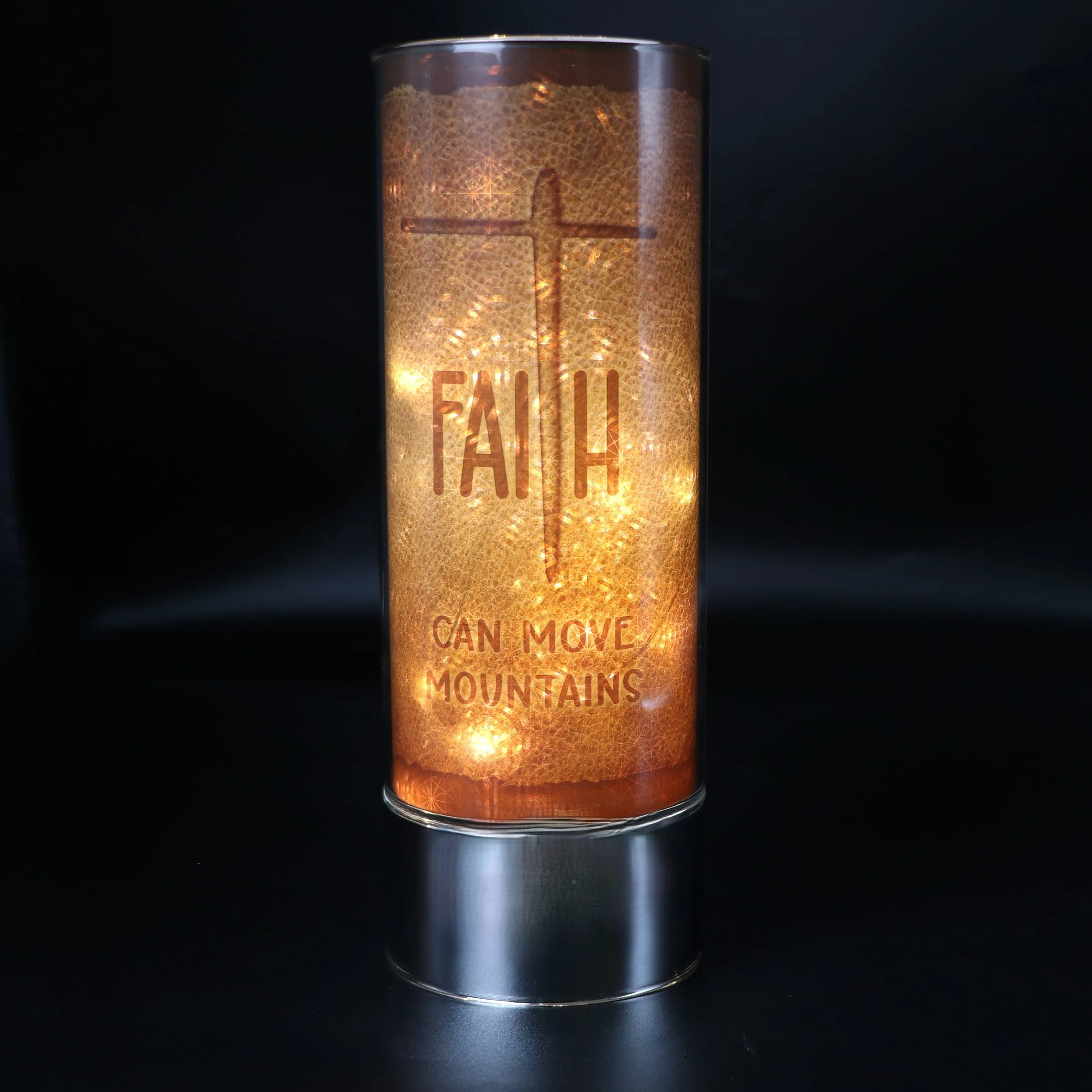 Faith Can Move Mountains Insert and Sparkle Glass® Accent Light