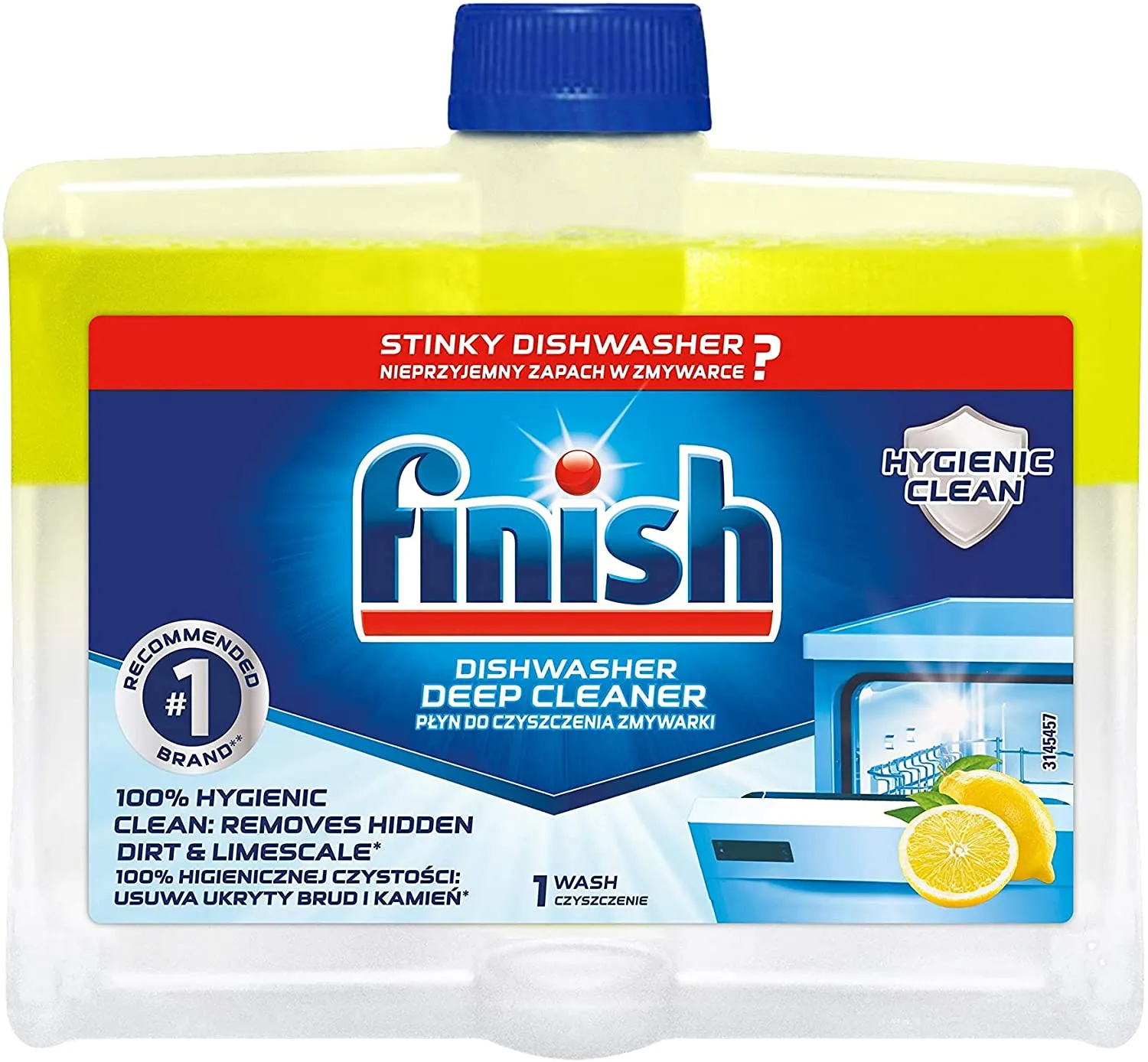 Finish Lemon Sparkle Dishwasher Cleaner (250ml, Pack of 4)