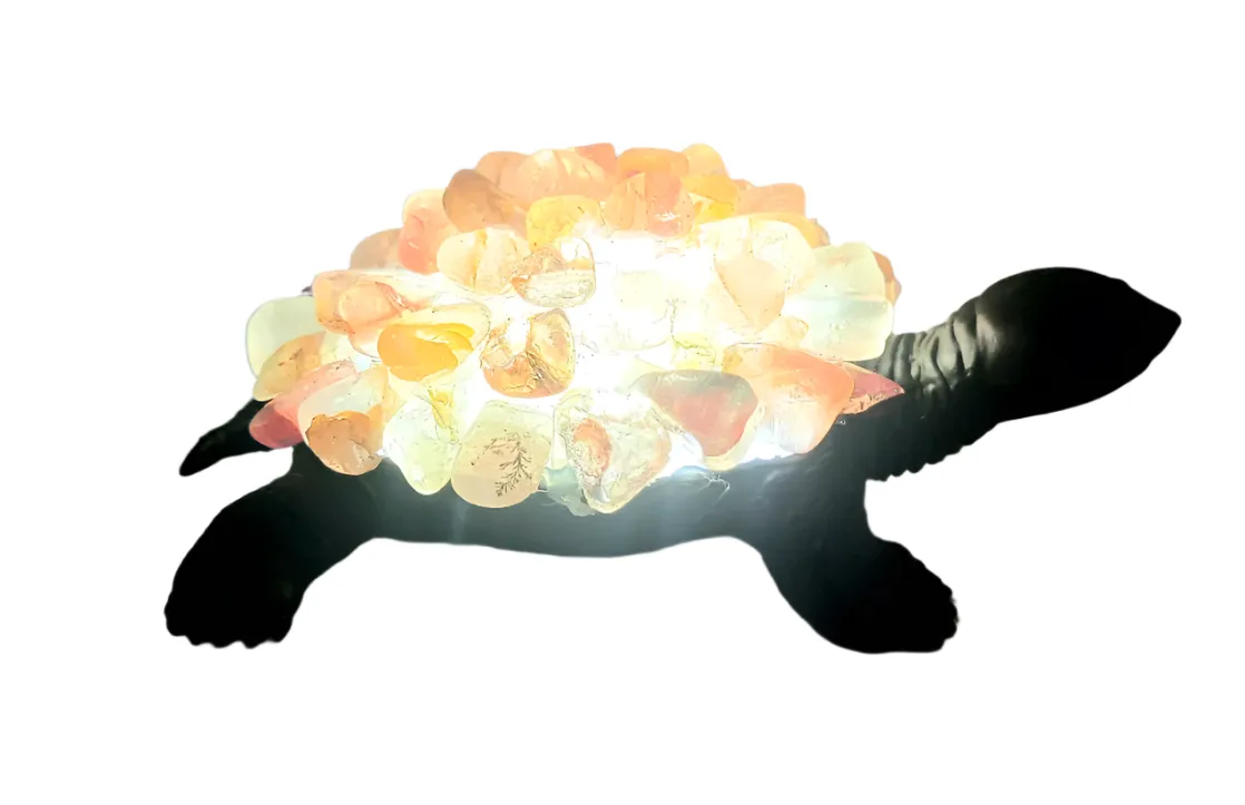 Fire Quartz Crystal Turtle USB Light