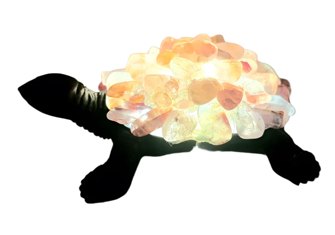 Fire Quartz Crystal Turtle USB Light