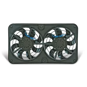 Flex-A-Lite X-Treme S-Blade Electric Cooling Fan - Dual 12-1/8" Fan - Push/Pull - 3000 CFM - 12V - Curved Blade - 26-1/4 x 15-1/2" - 4" Thick