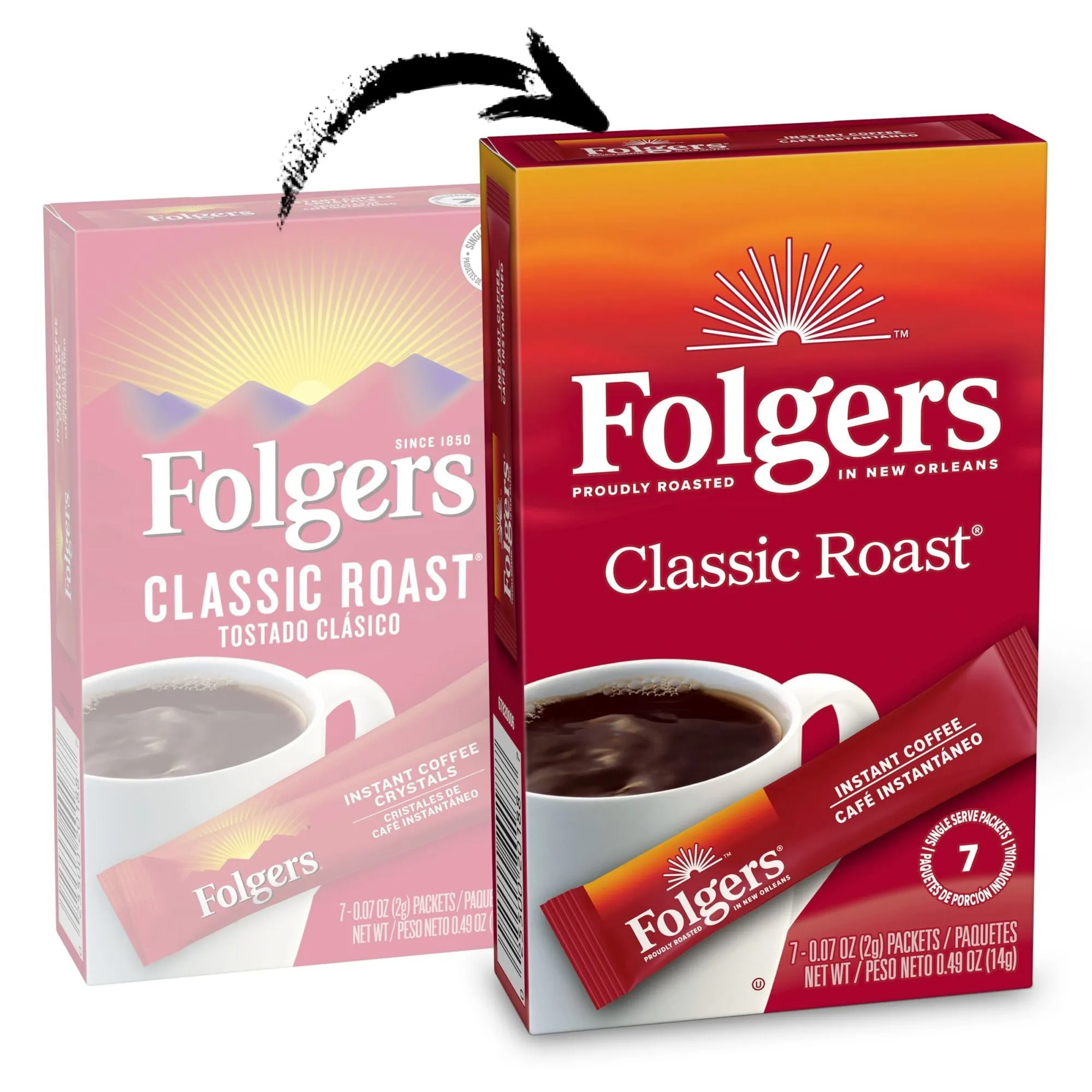 Folgers Classic Roast Instant Coffee, Single Serve Packets