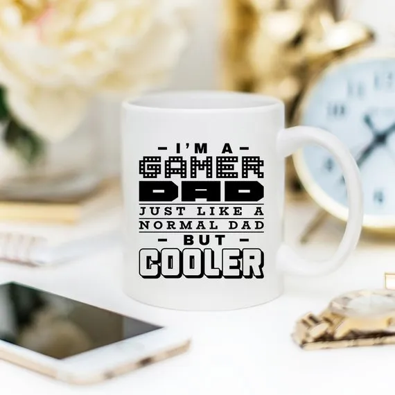 Gamer Dad Coffee Mug - Humorous 11 oz Ceramic Cup for Cool Dads