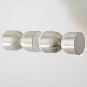 Glass Shower "Double Cup" Round Brushed Nickel Back to Back Door Knob