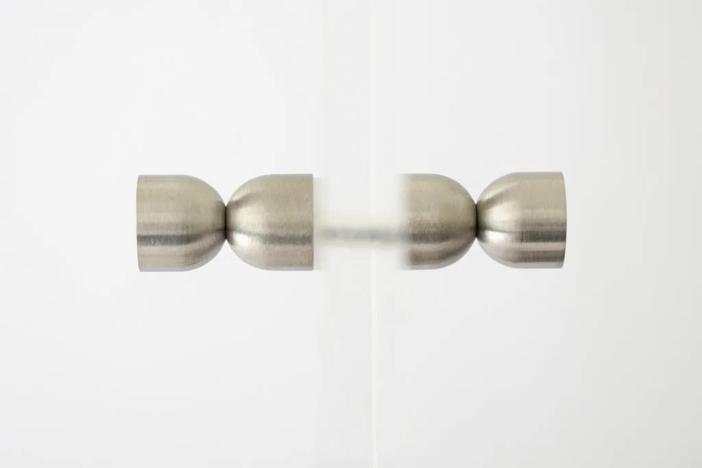 Glass Shower "Double Cup" Round Brushed Nickel Back to Back Door Knob