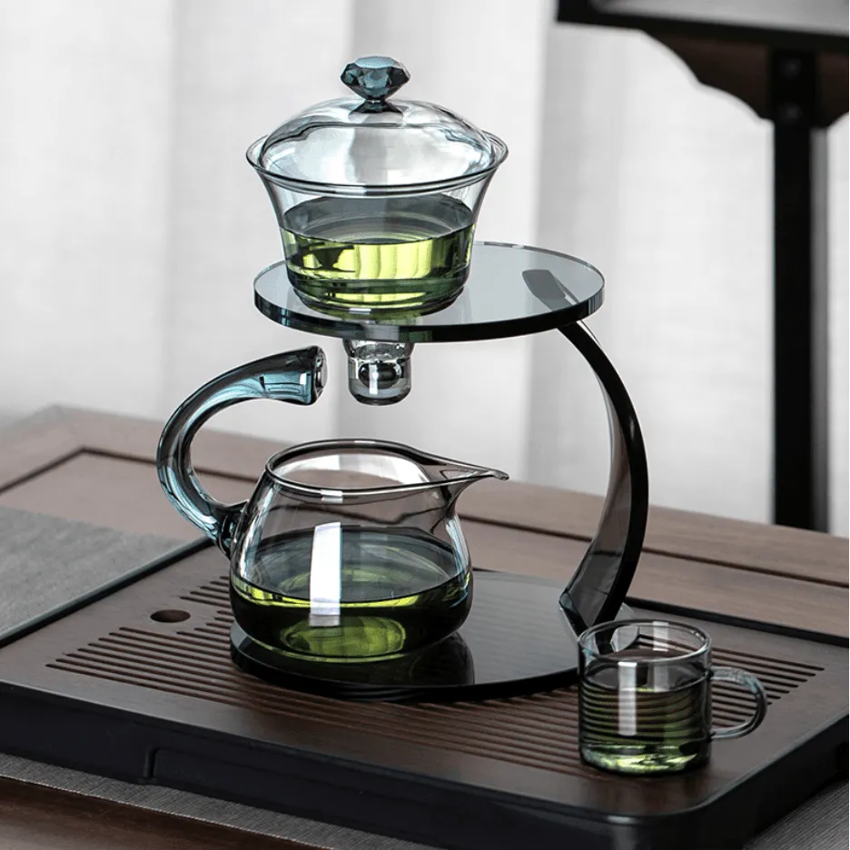 Glass Tea Brewing Set With Magnetic Automatic Dispenser