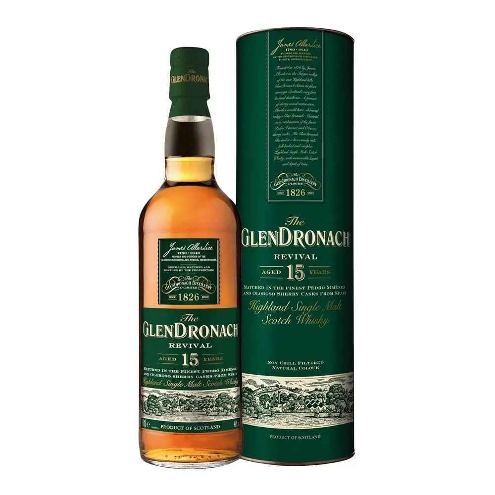 Glendronach 15 Year Old Revival ABV 46% 70cl with Gift Box