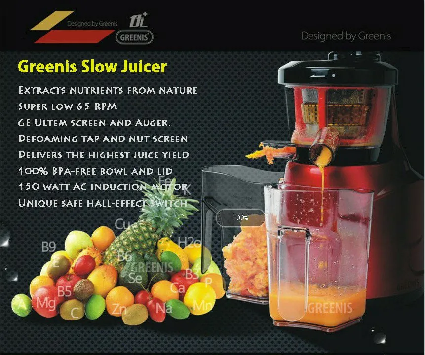 GREENIS, JUICE ALL MULTI VERT JUICER 9008 Smoothie Maker, Nut Grinder, SLOW JUICER