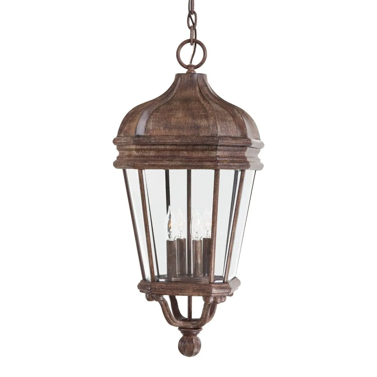 Harrison 4 lights 12 in. Outdoor Hanging Lantern Vintage Rust finish