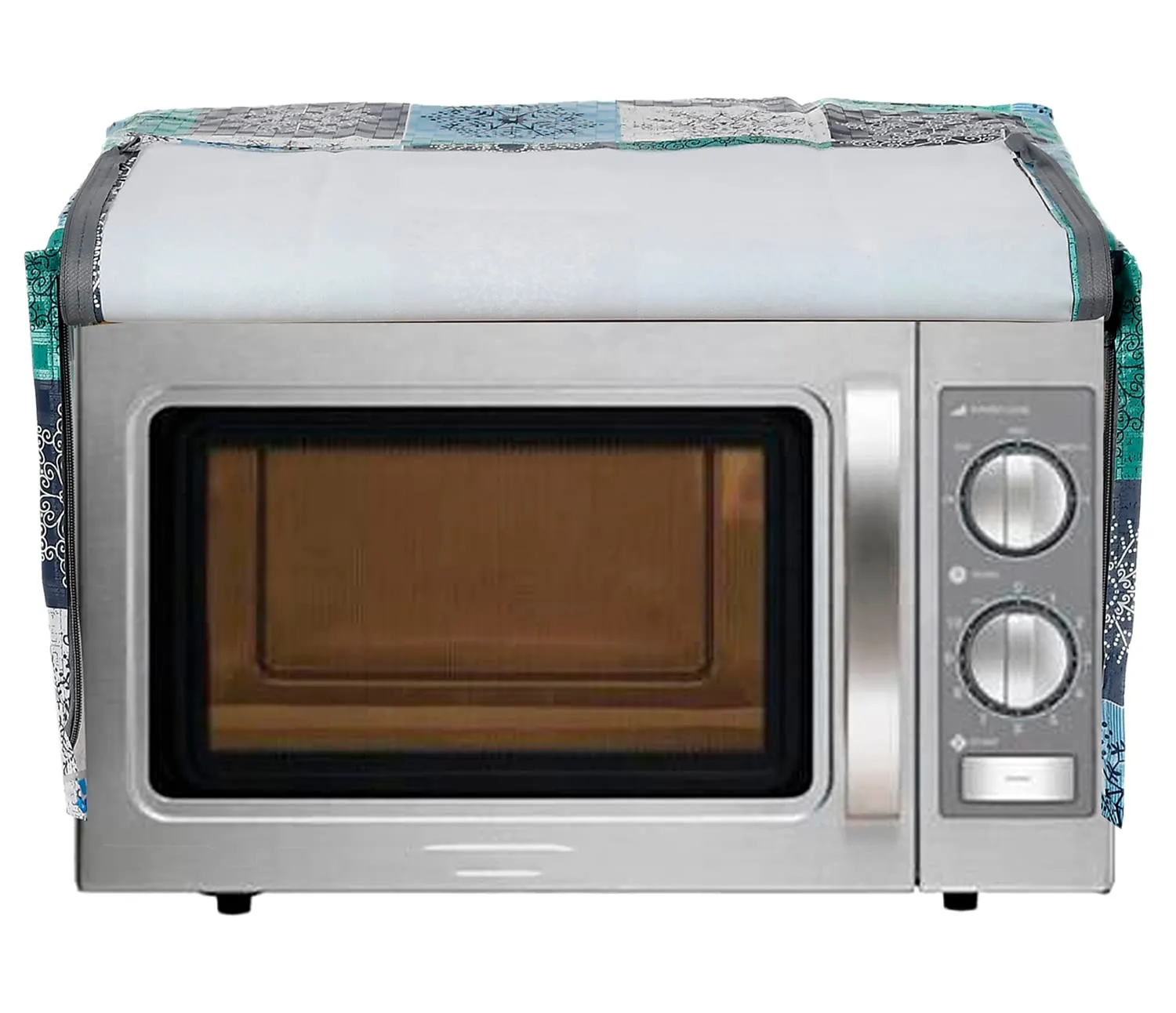 Heart Home PVC Check Printed Microwave Oven Cover, Dustproof Machine Protector Cover,25 LTR. (Sky Blue)-50HH01253