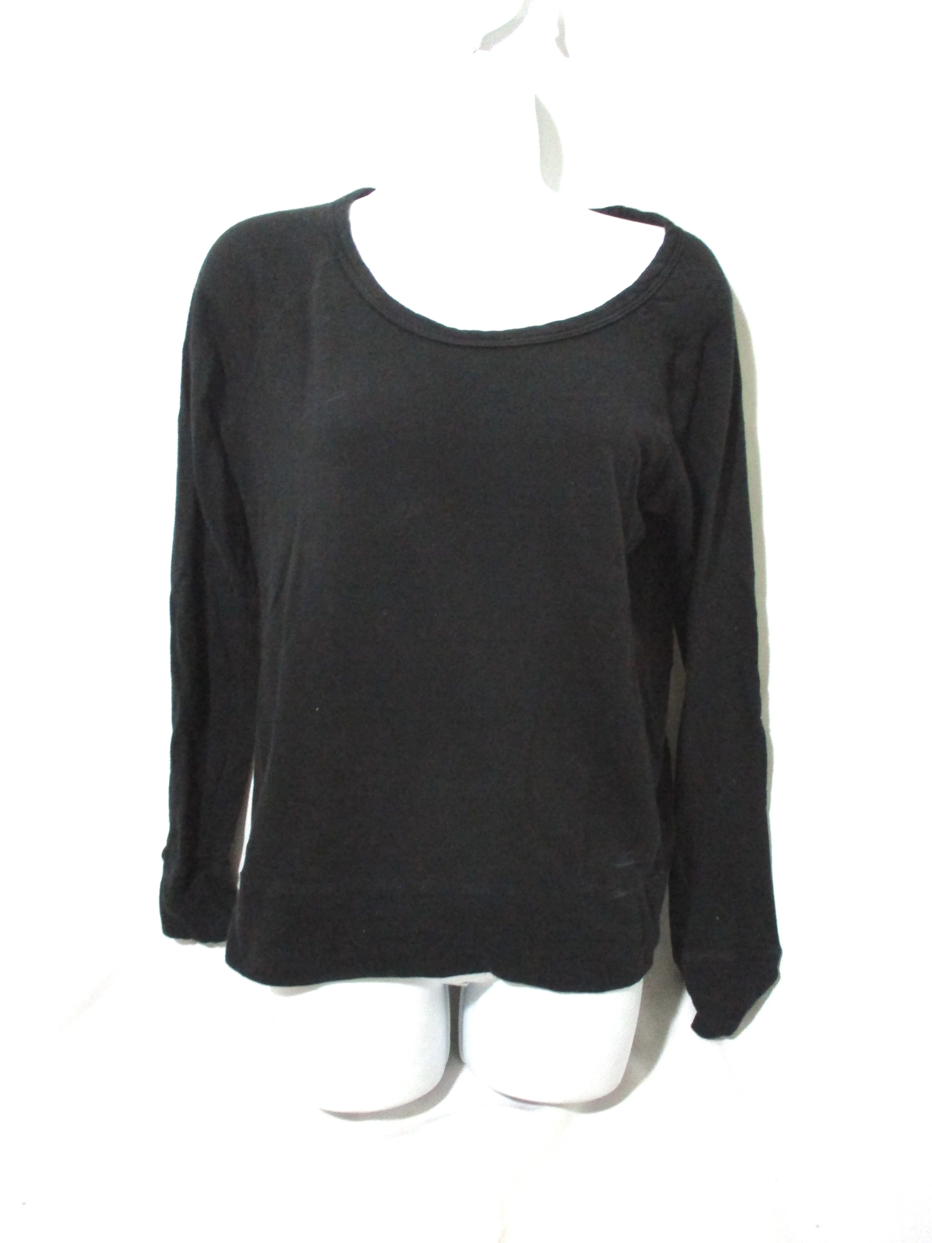 JAMES PERSE Cotton Top  Sweater Crewneck 1 BLACK