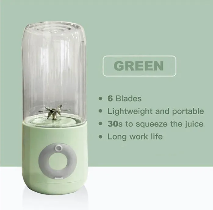 Juicer Blender Smoothie Mini Electric 6 Knife USB Wireless Rechargeable 500ML