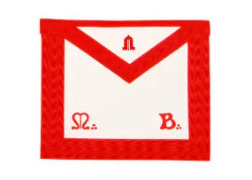 Junior Warden Scottish Rite Apron - Red Moire