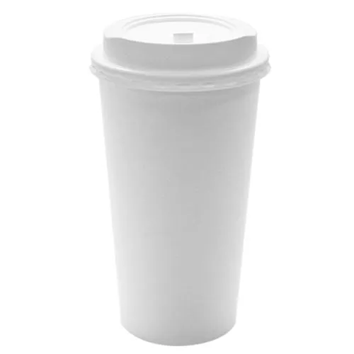 Karat 20oz White Paper Hot Cups and White Enclosure Lids (90mm)