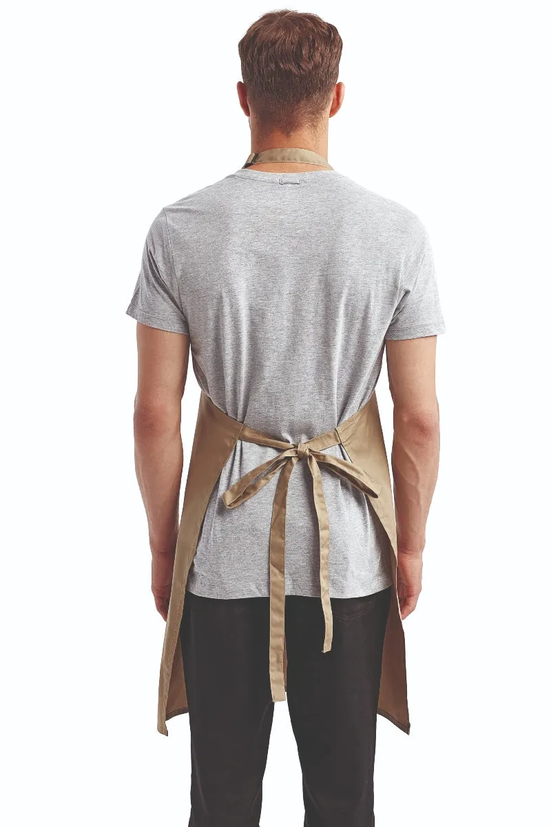 Khaki Sustainable Bib Apron (No Pockets)