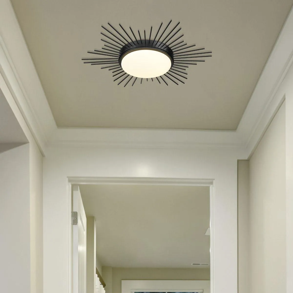 Kieran 18 in. LED Flush Mount Light Matte Black Finish