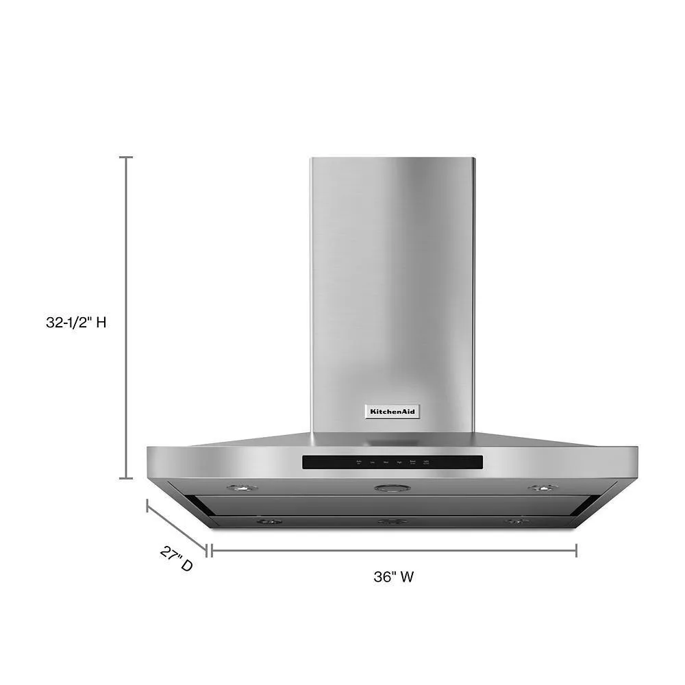 Kitchenaid KVIB606DSS 36" Island-Mount, 3-Speed Canopy Hood