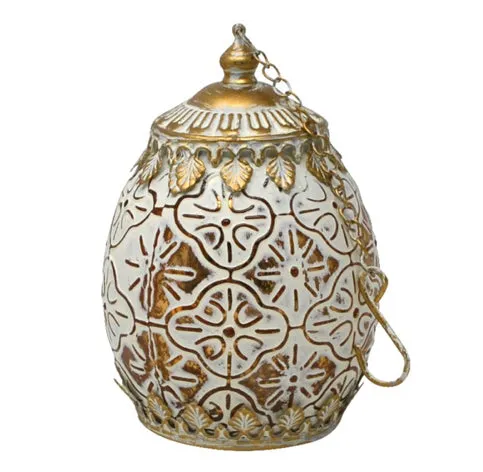 LED Lantern - white and gold