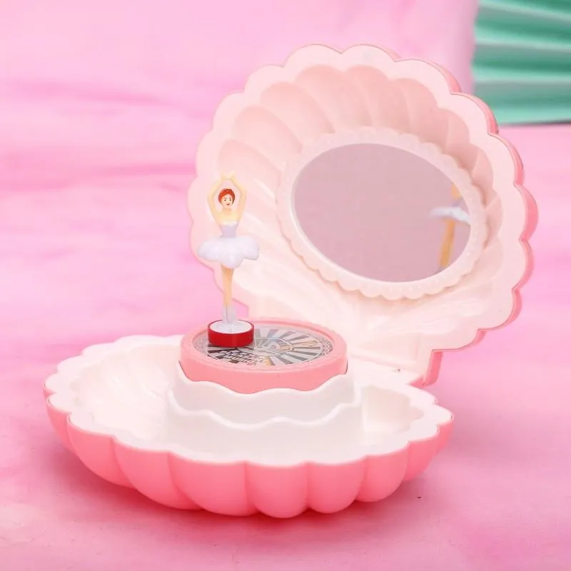 LED Night Light Shell Ballet Music Box 3D Lamp Home Child Gift Birthday Valentine Day New Year Holiday Bedroom Decor Nightlight